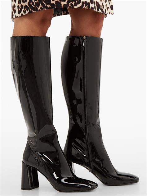 prada stiefel lack|Black Leather Boots .